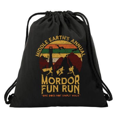 One Does Not Simply Walk Vintage Middle EarthS Annual Mordor Fun Run Drawstring Bag