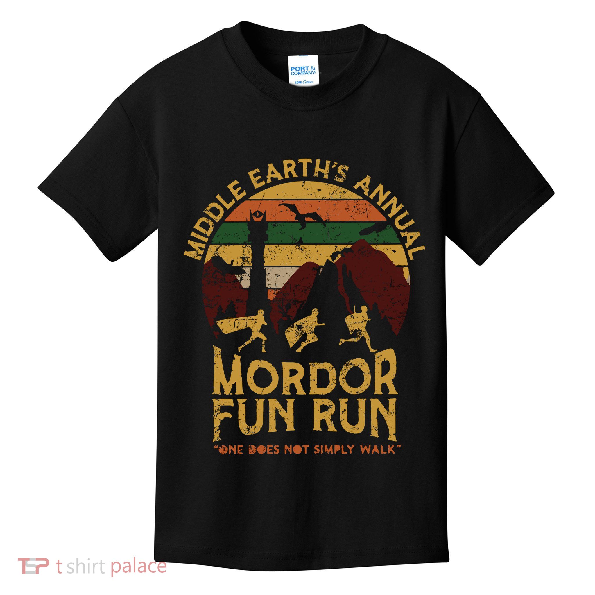 One Does Not Simply Walk Vintage Middle EarthS Annual Mordor Fun Run Kids T-Shirt