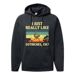 Ostrich Design Ostrich Animal Lover Performance Fleece Hoodie