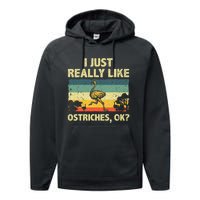 Ostrich Design Ostrich Animal Lover Performance Fleece Hoodie