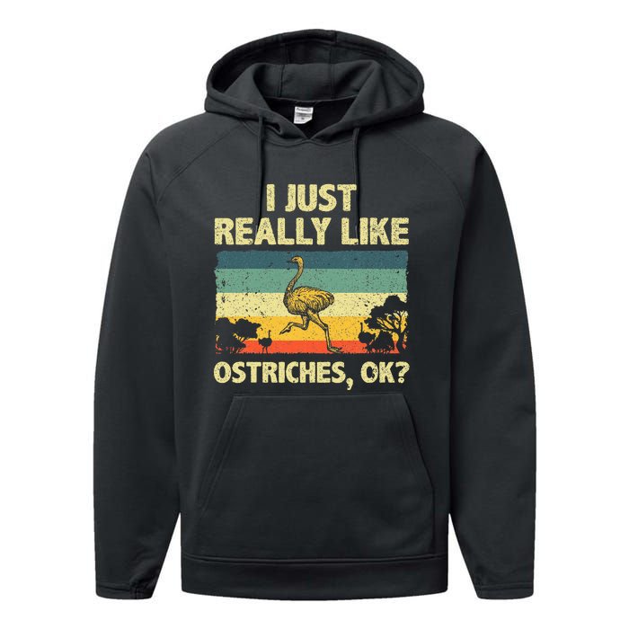 Ostrich Design Ostrich Animal Lover Performance Fleece Hoodie