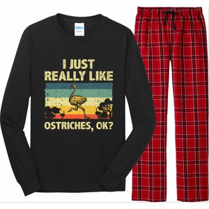 Ostrich Design Ostrich Animal Lover Long Sleeve Pajama Set