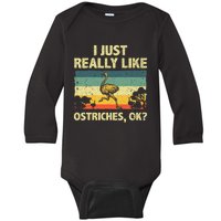 Ostrich Design Ostrich Animal Lover Baby Long Sleeve Bodysuit