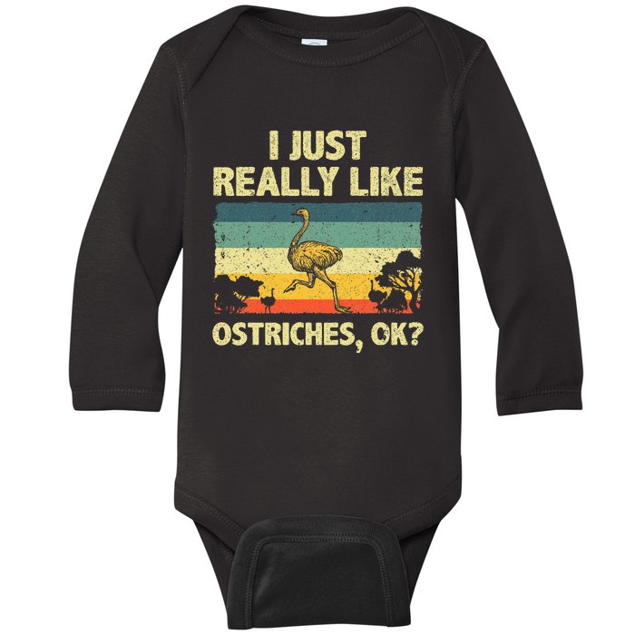 Ostrich Design Ostrich Animal Lover Baby Long Sleeve Bodysuit