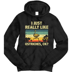 Ostrich Design Ostrich Animal Lover Tie Dye Hoodie