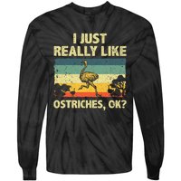 Ostrich Design Ostrich Animal Lover Tie-Dye Long Sleeve Shirt