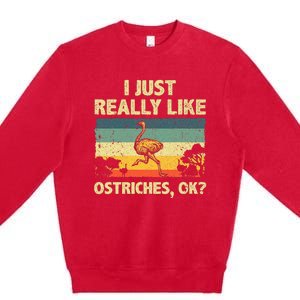 Ostrich Design Ostrich Animal Lover Premium Crewneck Sweatshirt