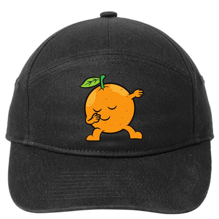 Orange Dabbing Orange Fruit Love Oranges 7-Panel Snapback Hat