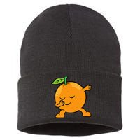 Orange Dabbing Orange Fruit Love Oranges Sustainable Knit Beanie