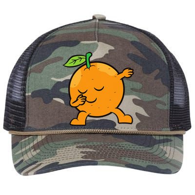 Orange Dabbing Orange Fruit Love Oranges Retro Rope Trucker Hat Cap