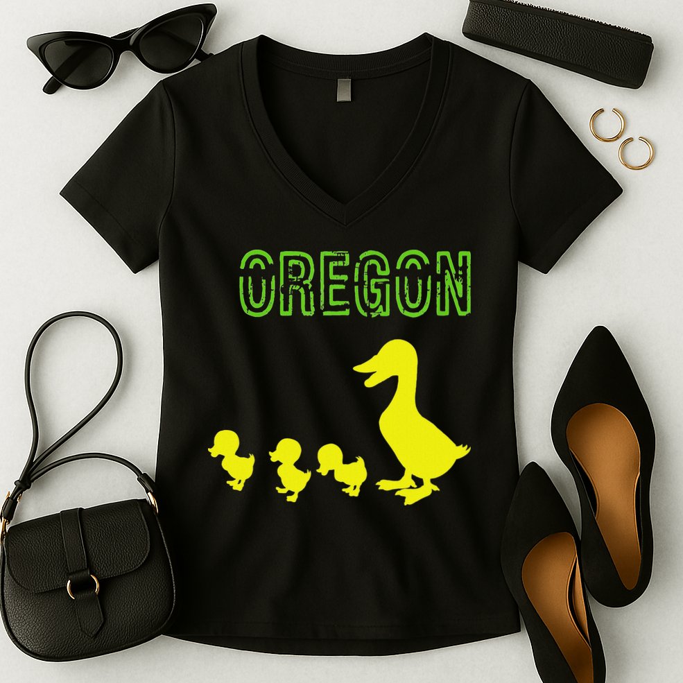 Oregon Duck Women's V-Neck T-Shirt