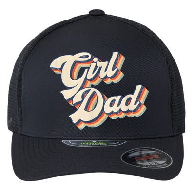 Outnumbered Dad Of Girl Men Fathers Day For Girl Dad Flexfit Unipanel Trucker Cap