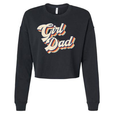 Outnumbered Dad Of Girl Men Fathers Day For Girl Dad Cropped Pullover Crew