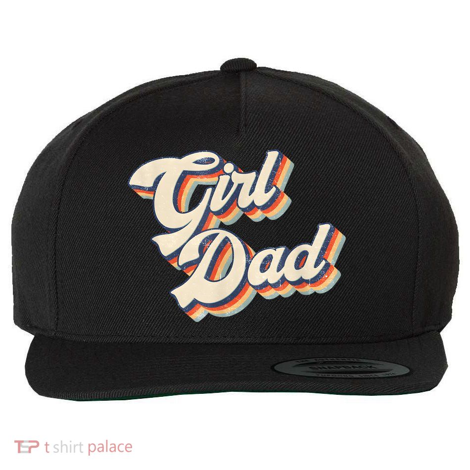 Outnumbered Dad Of Girl Men Fathers Day For Girl Dad Wool Snapback Cap