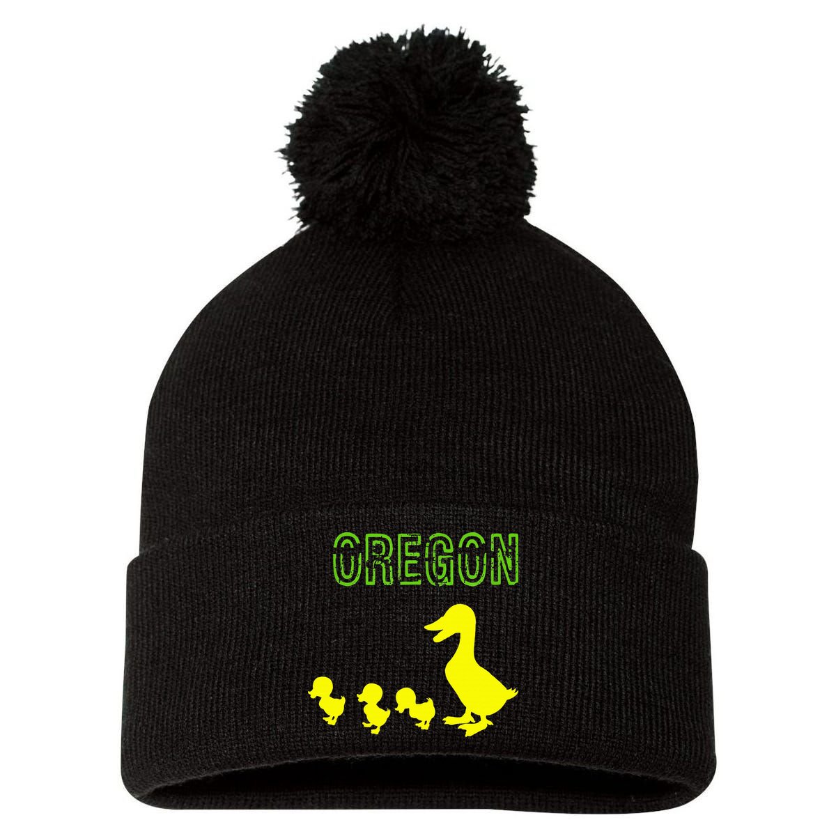 Oregon Duck Pom Pom 12in Knit Beanie