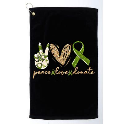 Organ Donation Peace Love Donate Give Someone Life Donate Great Gift Golf Towel