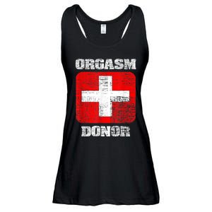 Orgasm Donor Playful Offensive Crass Funny Adult Humor Ladies Essential Flowy Tank