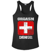 Orgasm Donor Playful Offensive Crass Funny Adult Humor Ladies PosiCharge Competitor Racerback Tank