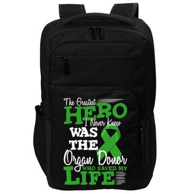 Organ Donor Quote Graphic Kidney Transplant And Heart Donor Impact Tech Backpack