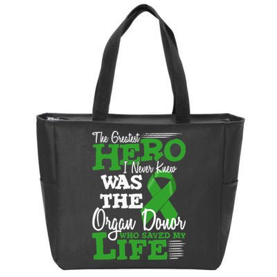 Organ Donor Quote Graphic Kidney Transplant And Heart Donor Zip Tote Bag