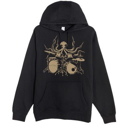 Octopus Drummer Rock N Roll Band Premium Pullover Hoodie