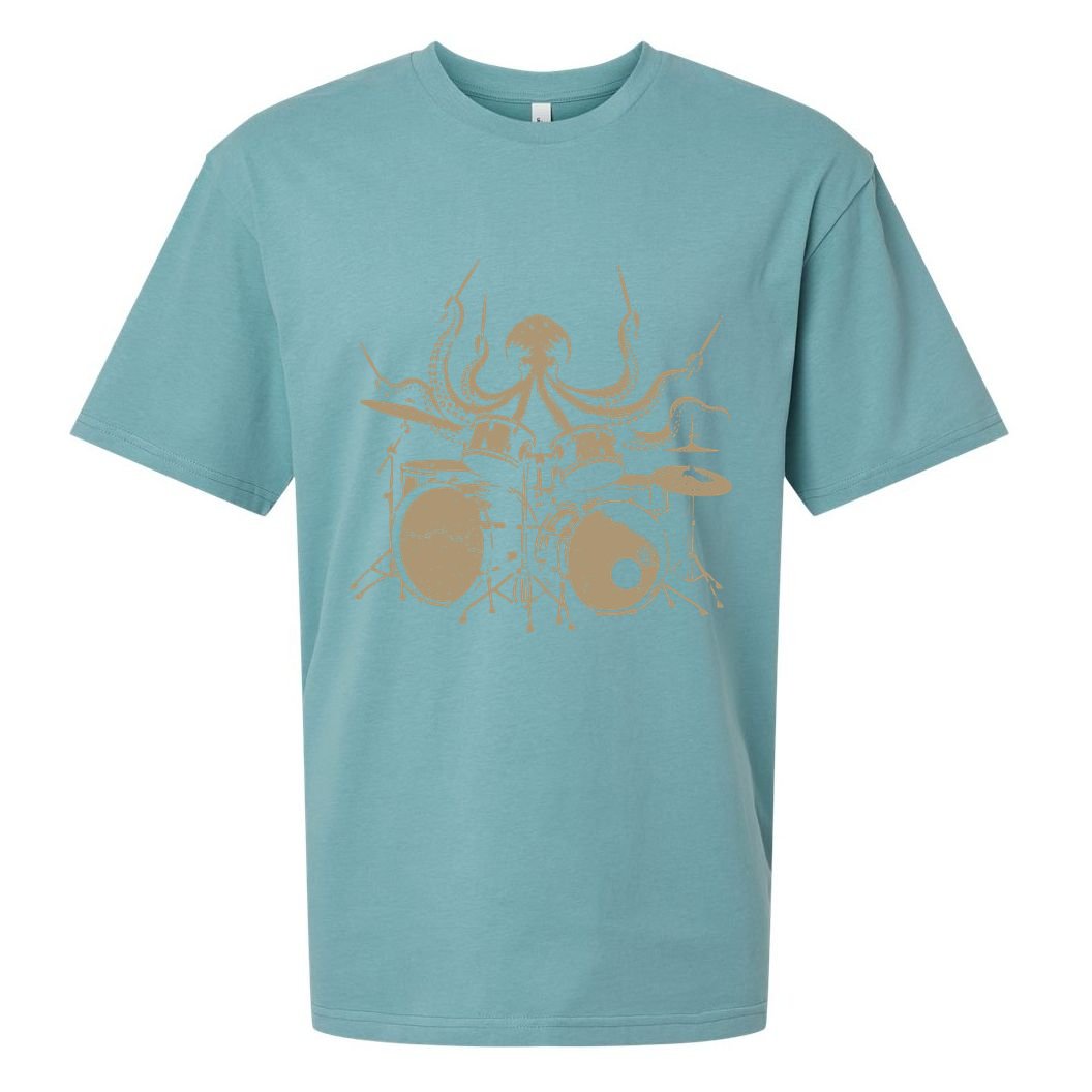 Octopus Drummer Rock N Roll Band Sueded Cloud Jersey T-Shirt