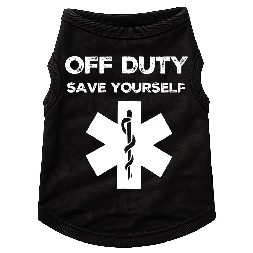 Off Duty Save Yourself Funny Nurse Nurses Day Doggie Tank