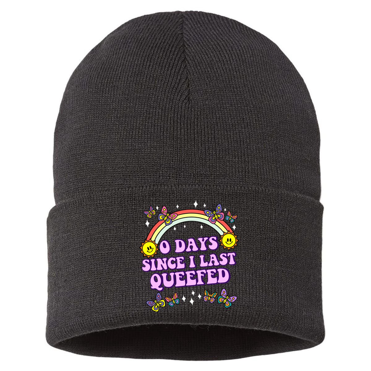 O Days Since Last Queefed Sustainable Knit Beanie