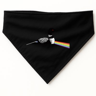 Original Dark Side Of The Loon Bird Watching Classic Rock Gift USA-Made Doggie Bandana