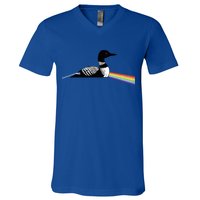 Original Dark Side Of The Loon Bird Watching Classic Rock Gift V-Neck T-Shirt
