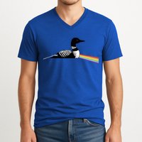 Original Dark Side Of The Loon Bird Watching Classic Rock Gift V-Neck T-Shirt