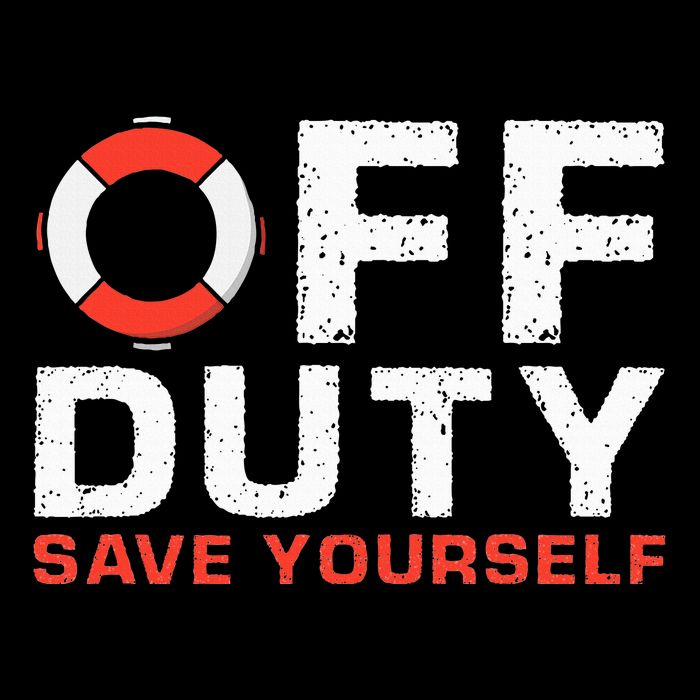 Off Duty Save Yourself Lifeguard Drawstring Bag