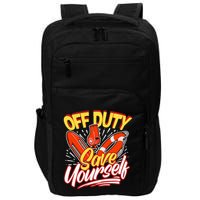 Off Duty Save Yourself Funny Lifesaver Lifeguards Impact Tech Backpack