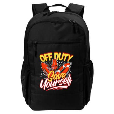 Off Duty Save Yourself Funny Lifesaver Lifeguards Backpack