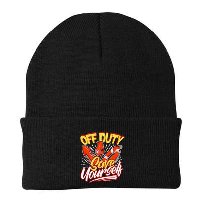 Off Duty Save Yourself Funny Lifesaver Lifeguards Beanie