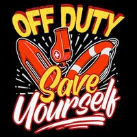 Off Duty Save Yourself Funny Lifesaver Lifeguards Drawstring Bag