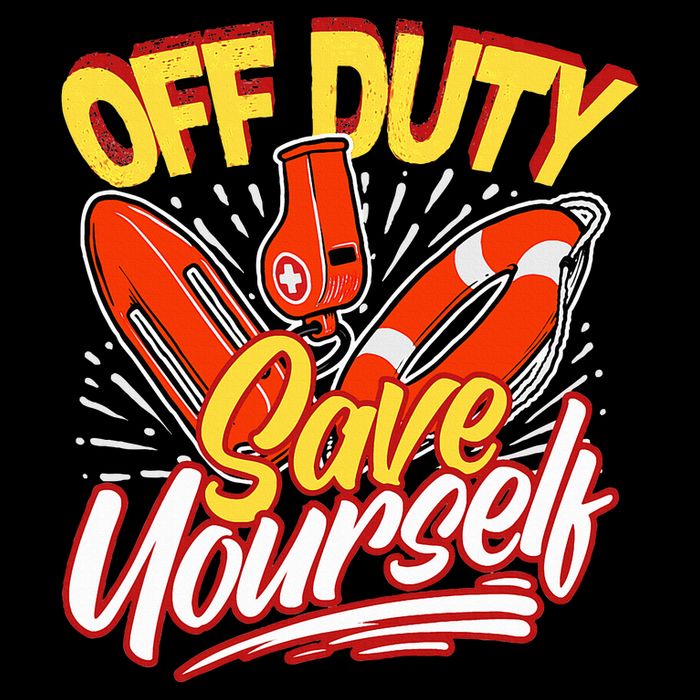 Off Duty Save Yourself Funny Lifesaver Lifeguards Drawstring Bag