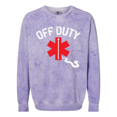 Off Duty Snake Paramedic Funny Nurse Ems First Responder Cool Gift Colorblast Crewneck Sweatshirt