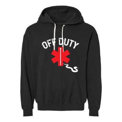 Off Duty Snake Paramedic Funny Nurse Ems First Responder Cool Gift Garment-Dyed Fleece Hoodie