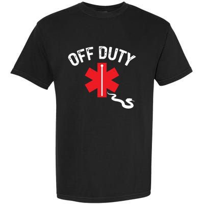 Off Duty Snake Paramedic Funny Nurse Ems First Responder Cool Gift Garment-Dyed Heavyweight T-Shirt