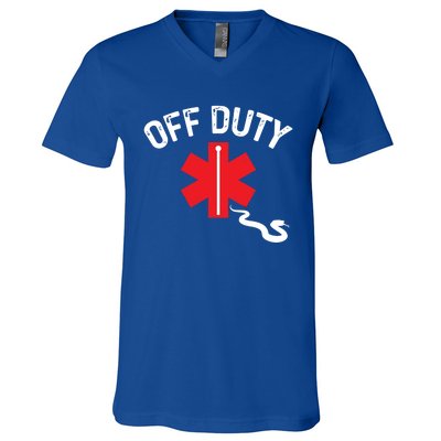 Off Duty Snake Paramedic Funny Nurse Ems First Responder Cool Gift V-Neck T-Shirt