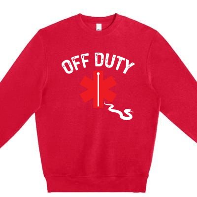 Off Duty Snake Paramedic Funny Nurse Ems First Responder Cool Gift Premium Crewneck Sweatshirt