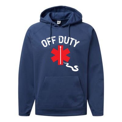 Off Duty Snake Paramedic Funny Nurse Ems First Responder Cool Gift Performance Fleece Hoodie