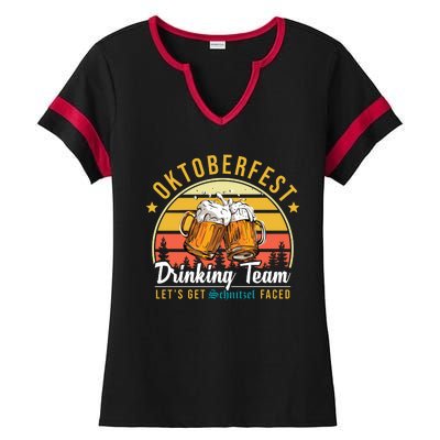 Oktoberfest Drinking Team Funny Beer Ladies Halftime Notch Neck Tee