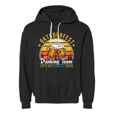 Oktoberfest Drinking Team Funny Beer Garment-Dyed Fleece Hoodie