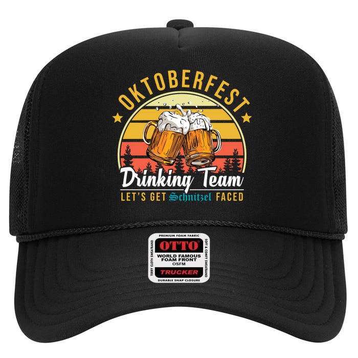 Oktoberfest Drinking Team Funny Beer High Crown Mesh Back Trucker Hat