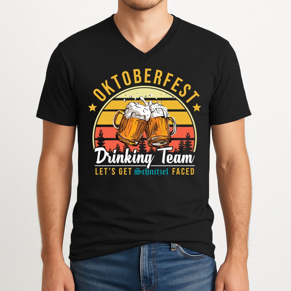 Oktoberfest Drinking Team Funny Beer V-Neck T-Shirt