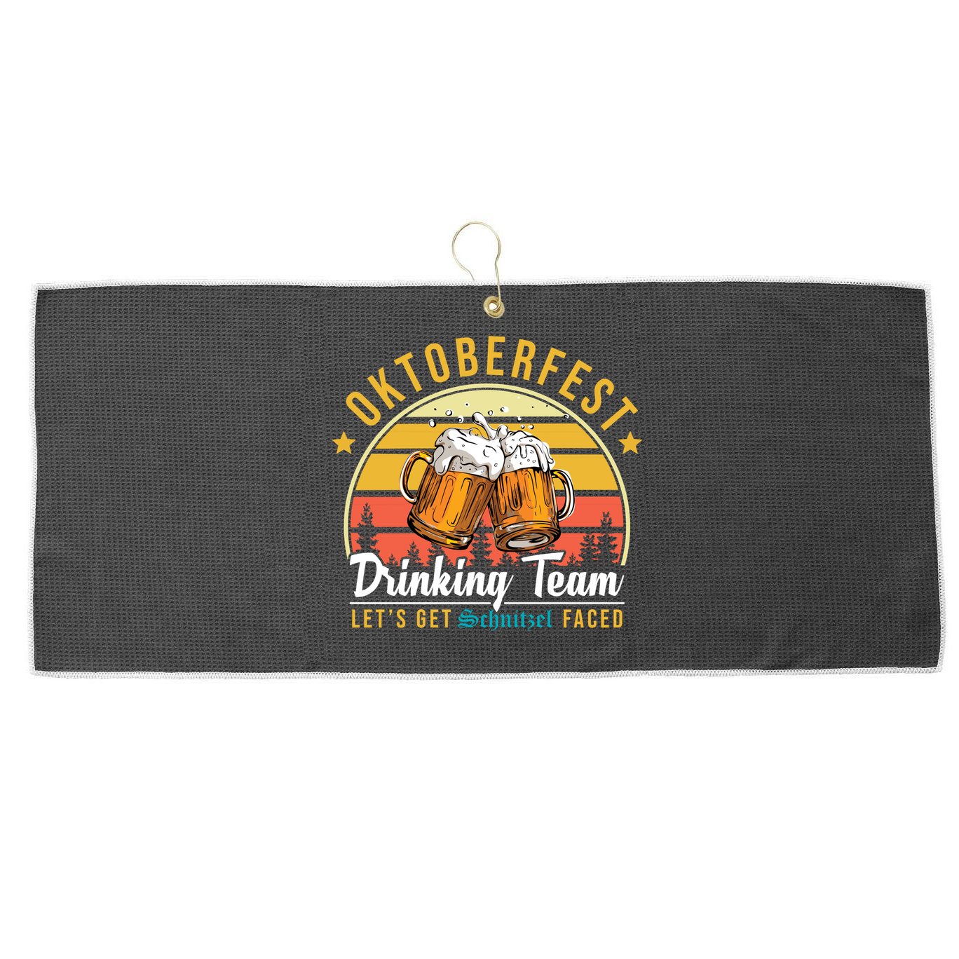 Oktoberfest Drinking Team Funny Beer Large Microfiber Waffle Golf Towel