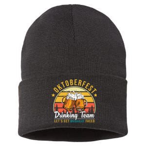 Oktoberfest Drinking Team Funny Beer Sustainable Knit Beanie