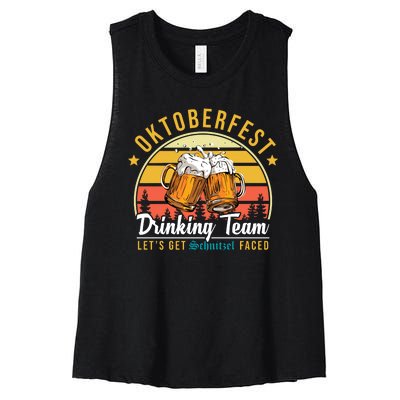 Oktoberfest Drinking Team Funny Beer Women's Racerback Cropped Tank